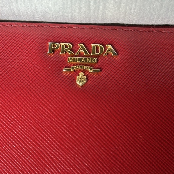 Prada Red Saffiano Long Zipper Wallet EUC - Picture 5 of 15